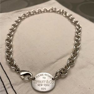 Tiffany & Co. Sterling Silver Oval Tag Necklace